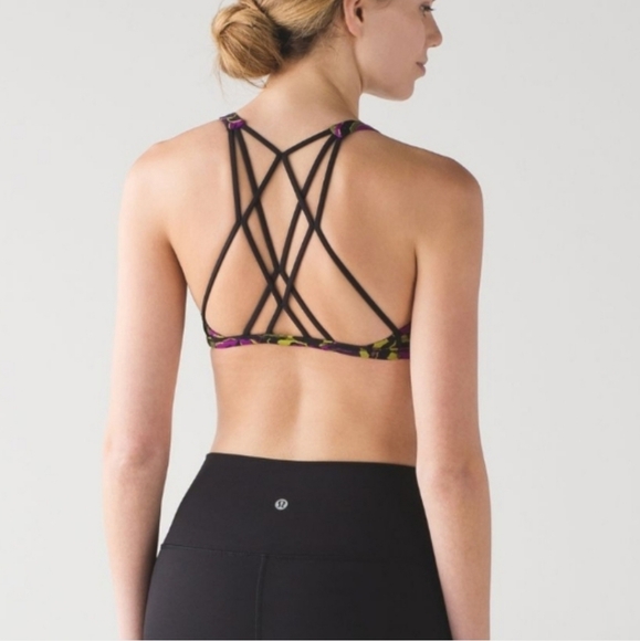 Lululemon Athletica Free To Be Zen 8 Purple and Green Sports Bra Medium Support - Picture 2 of 14